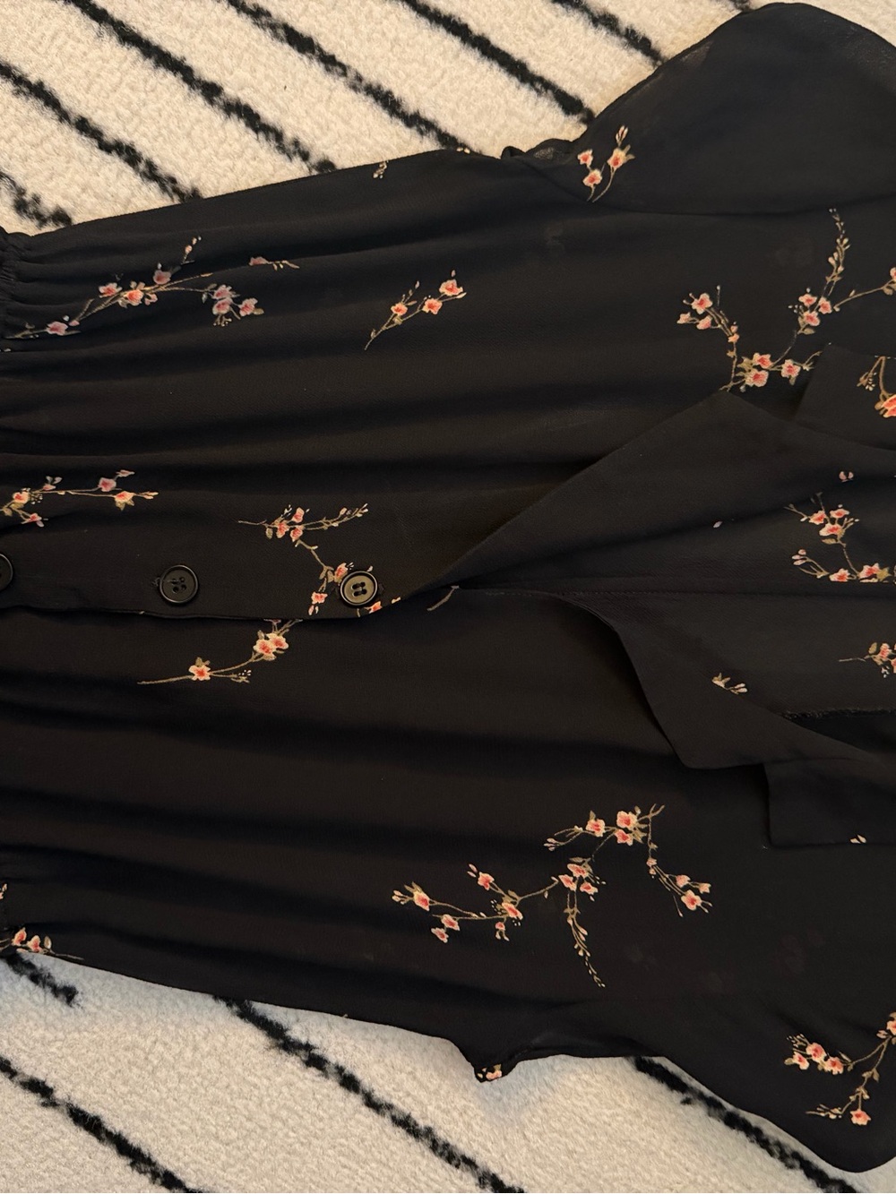 Reformation Griffith Black Floral Midi Dress - Picture 5 of 9
